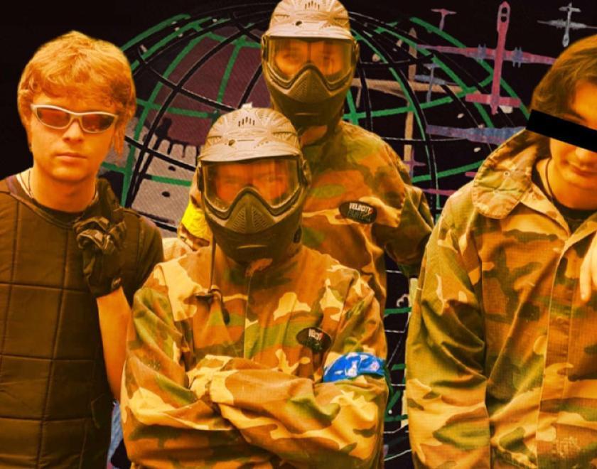 Band The Borough, wearing army fatigues and face coverings