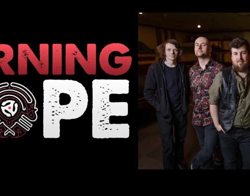 Burning Rope logo next to a photo of the band