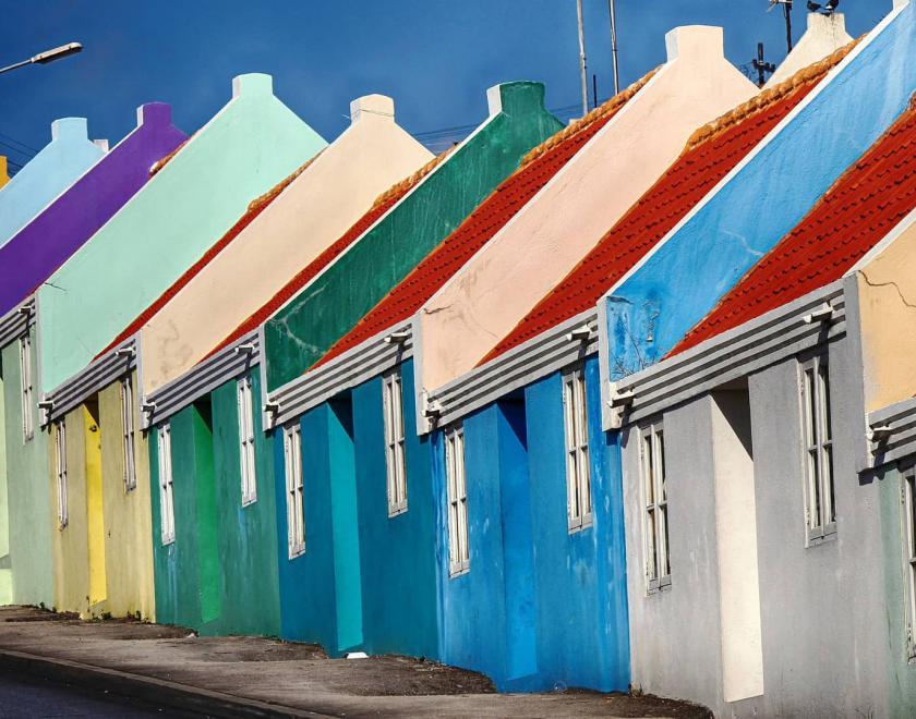 colourful houses on the island of Curacao