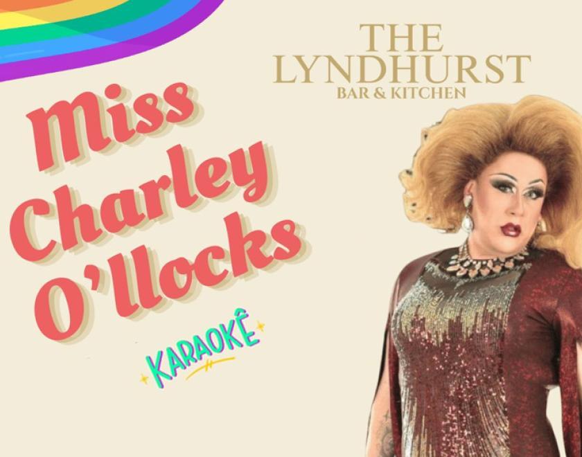 Drag queen Miss Charley O'llocks in a sequin dress