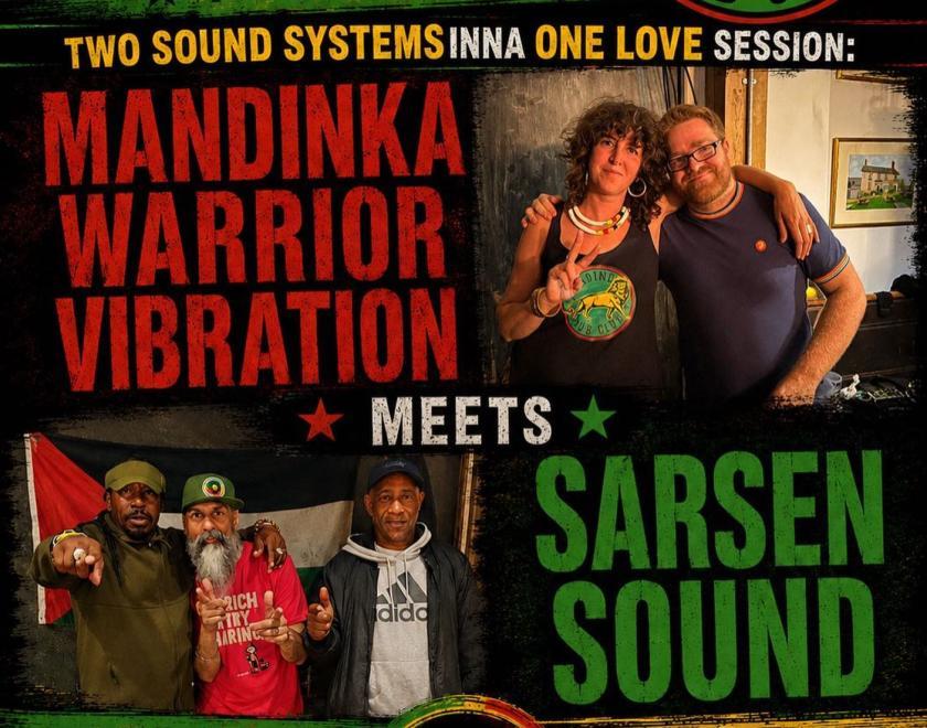 AI generate poster with photos of the two soundsystem teams