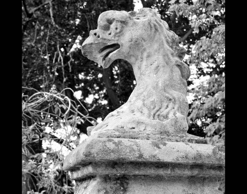Gothic sculpture in Caversham Court Gardens