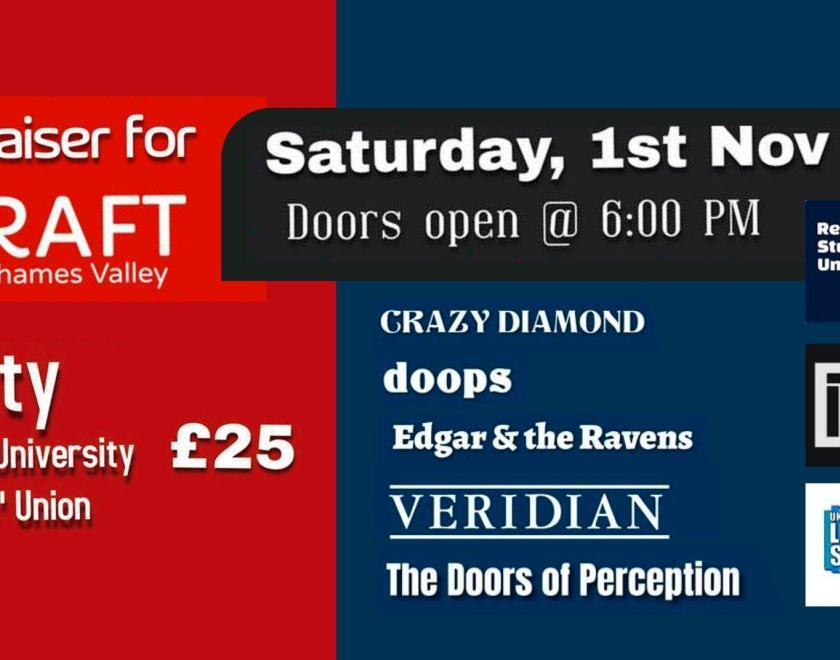 Fundraiser for Graft poster listing the bands performing