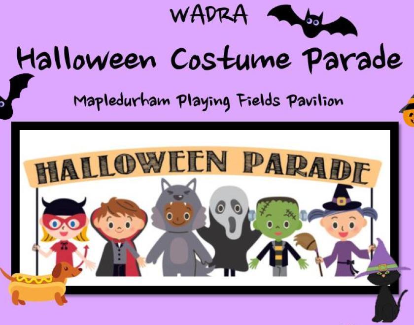 Cartoon image of children in halloween costumes
