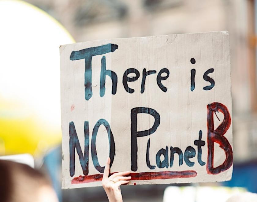 Placard reading There is no Planet B
