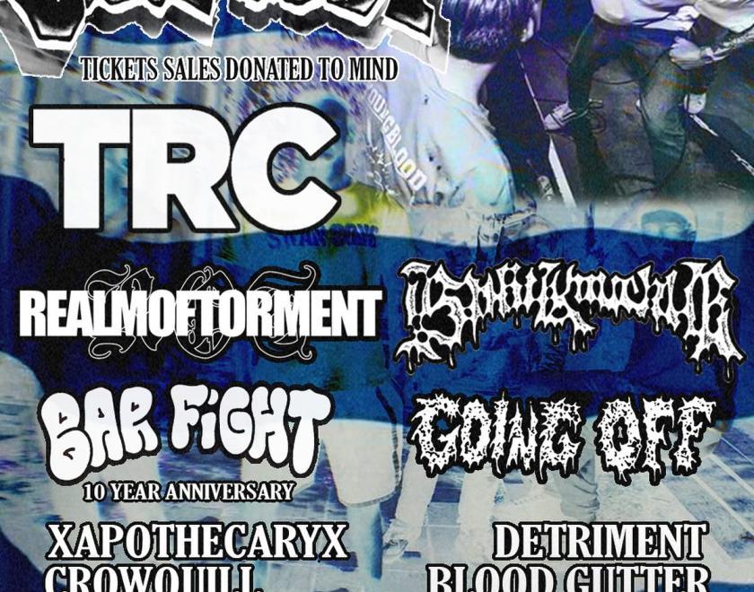 Joshfest poster featuring logos of the bands performing, mostly in illegible fonts