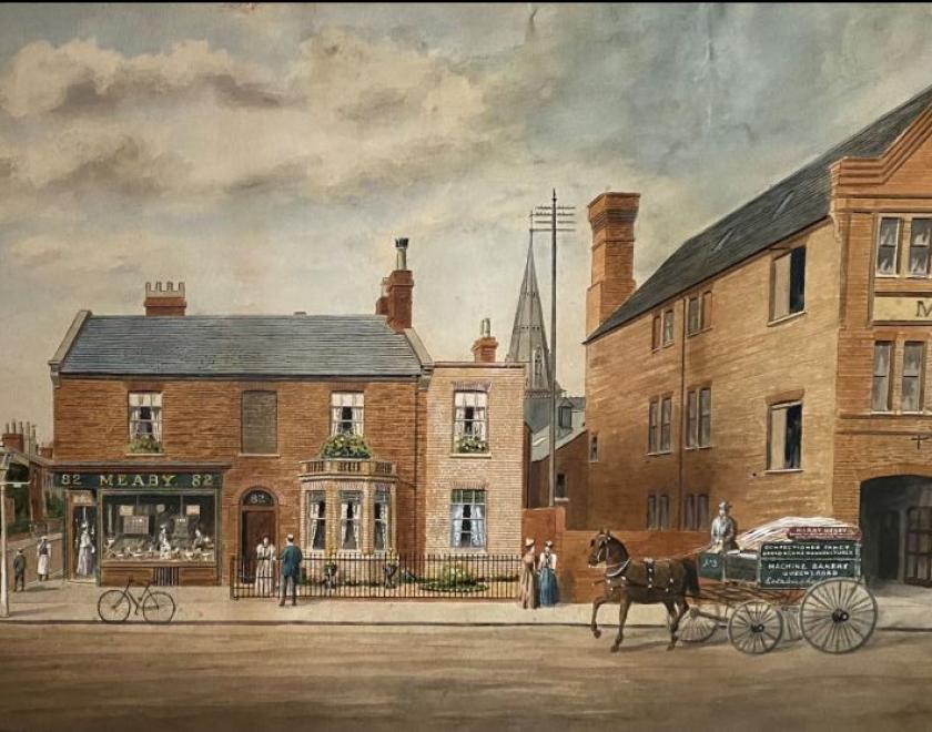 Illustration of Horse and Cart with  Georgian Mill
