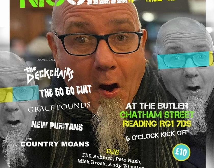 Poster for Nic Gill Fest with a picture of Nick and a list of the bands performing