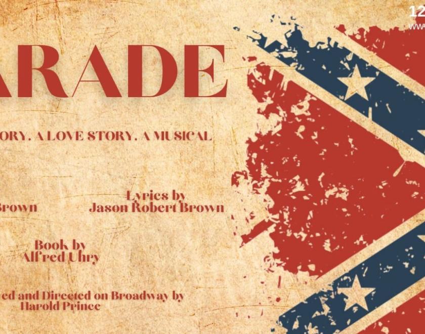 Poster for Parade with an image of the Confederate flag