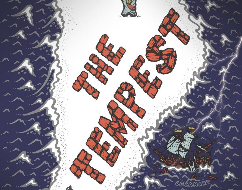 The Tempest poster featuring a cartoon map of an island