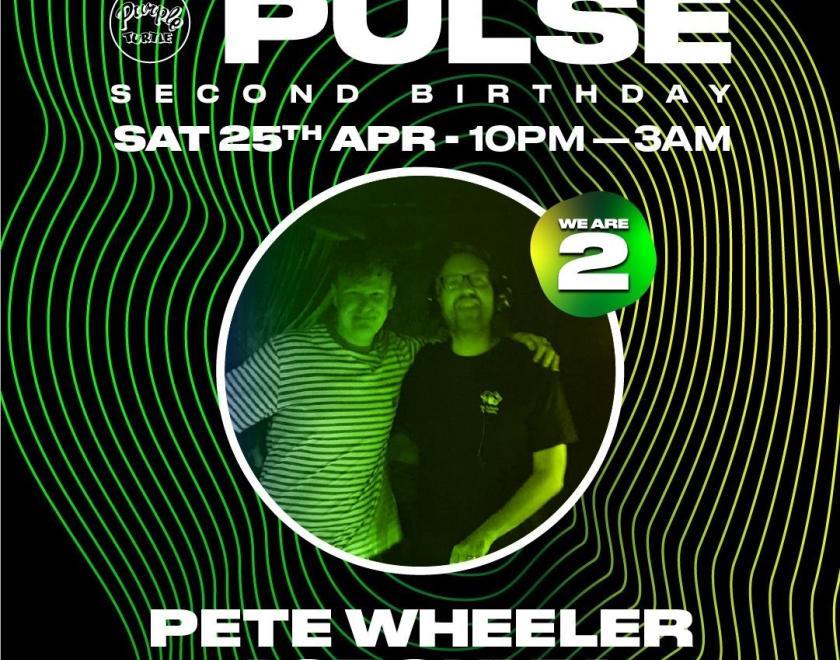 Poster with DJs Pete Wheeler and Acronym under the Pulse logo