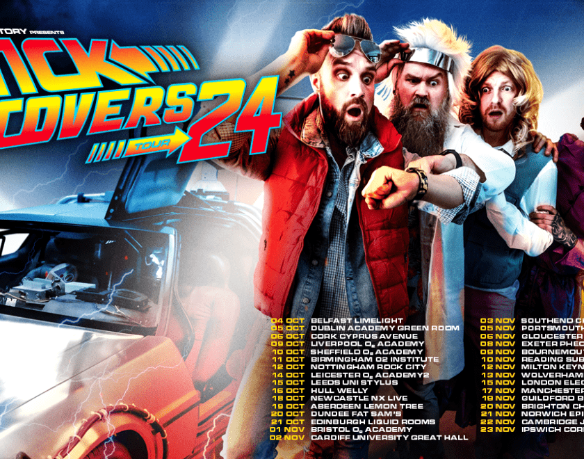 Punk Rock Factory - "Stick To The Covers" Tour poster in the style of Back To The Future