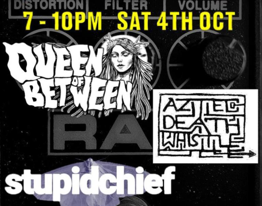 Gig poster with logos of the bands performing