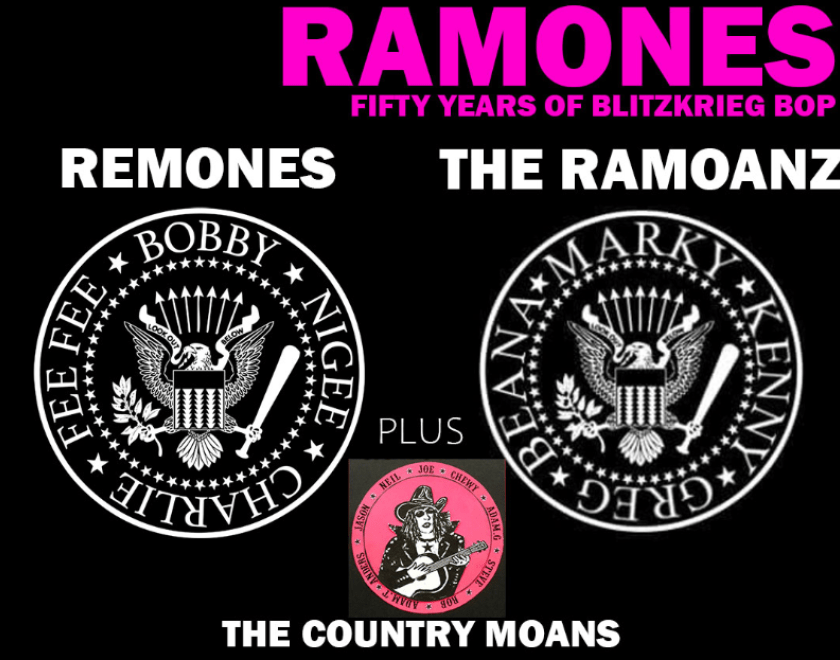 Logos for three Ramones tribute bands