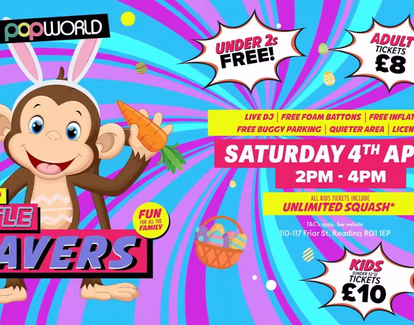 Poster for Little Ravers with a cartoon monkey