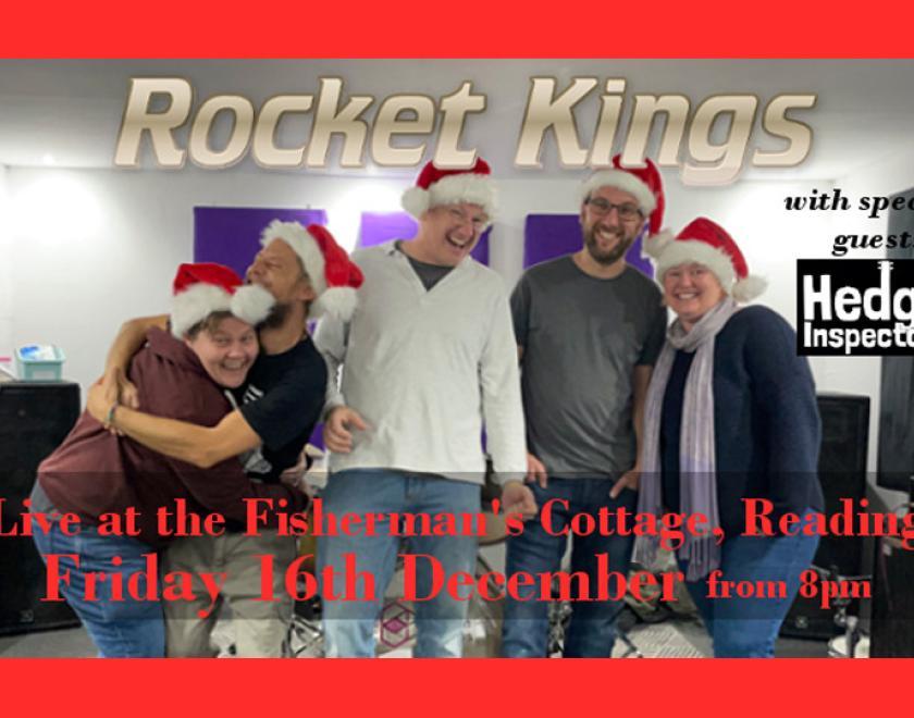Rocket Kings in Christmas hats