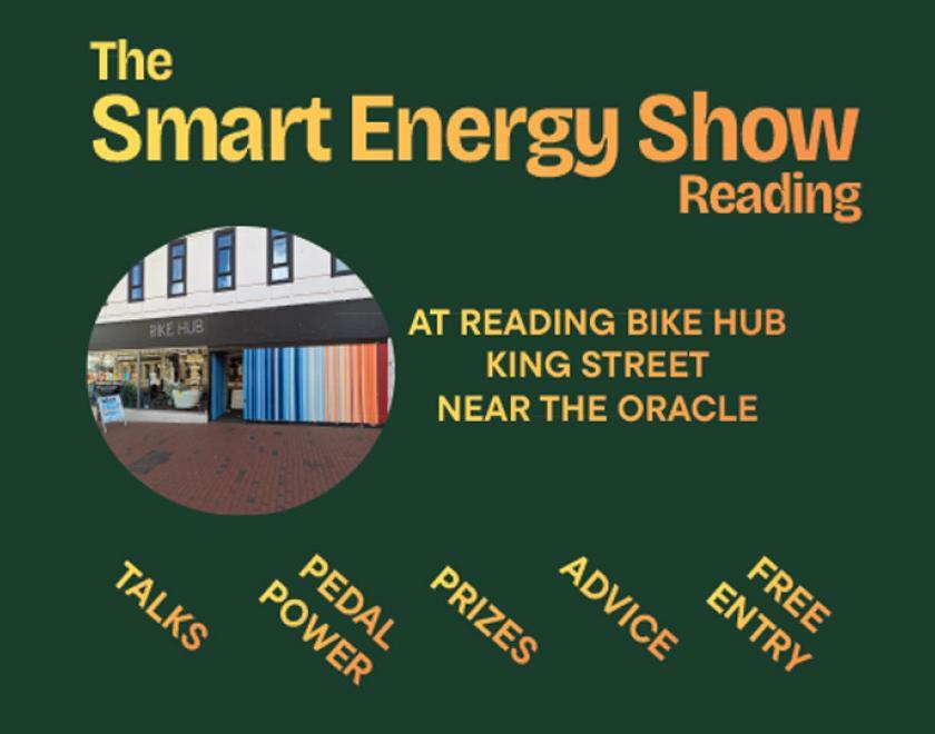 Event poster with a photo of Reading Bike Hub
