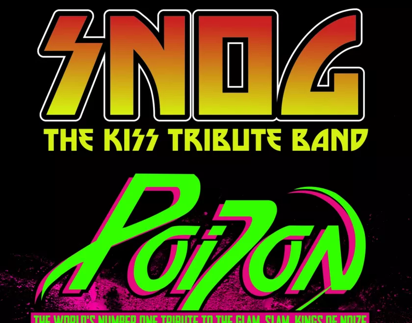 Logos for the bands SNOG and Poizon