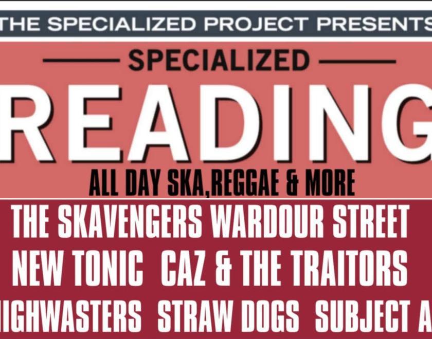 Specialized Reading poster featuring a list of bands