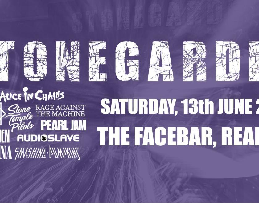 Poster featuring logos for the band Stonegarden and the various grunge bands they cover