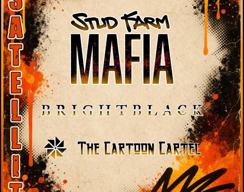 Poster for Crazy Cowboy Festival's Satellite Show listing the bands performing