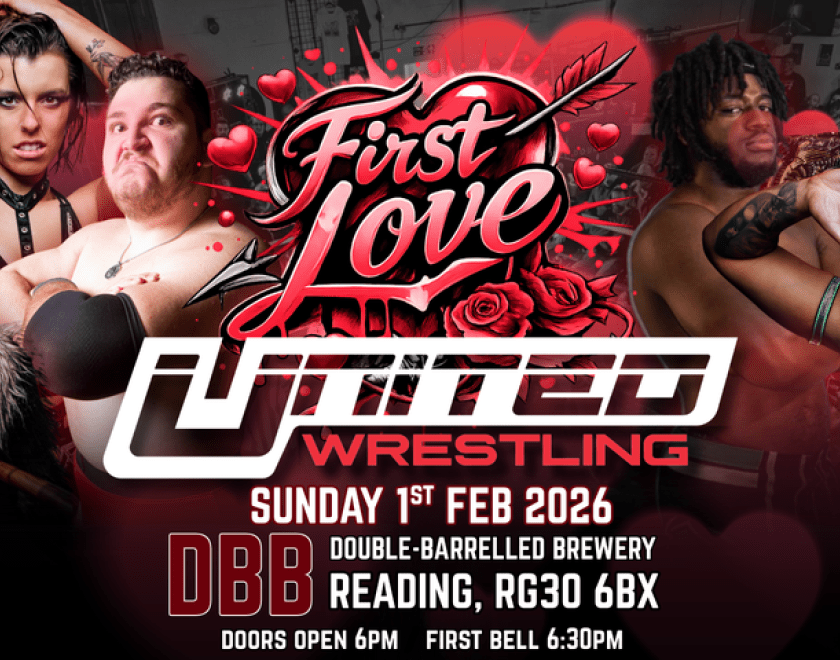 Poster for United Wrestling UK: First Love with images of several wrestlers