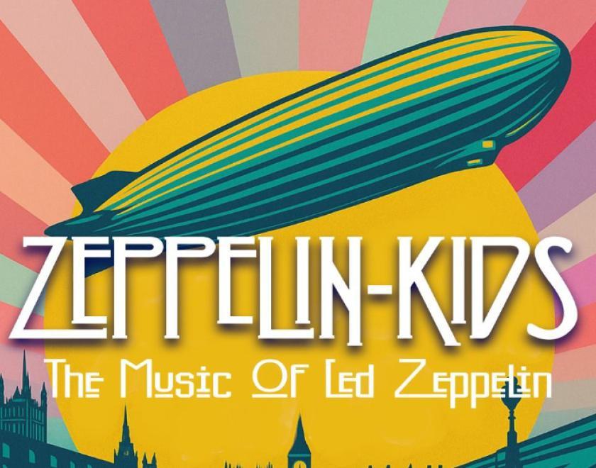 Zeppelin Kids logo over an image of a Zeppelin